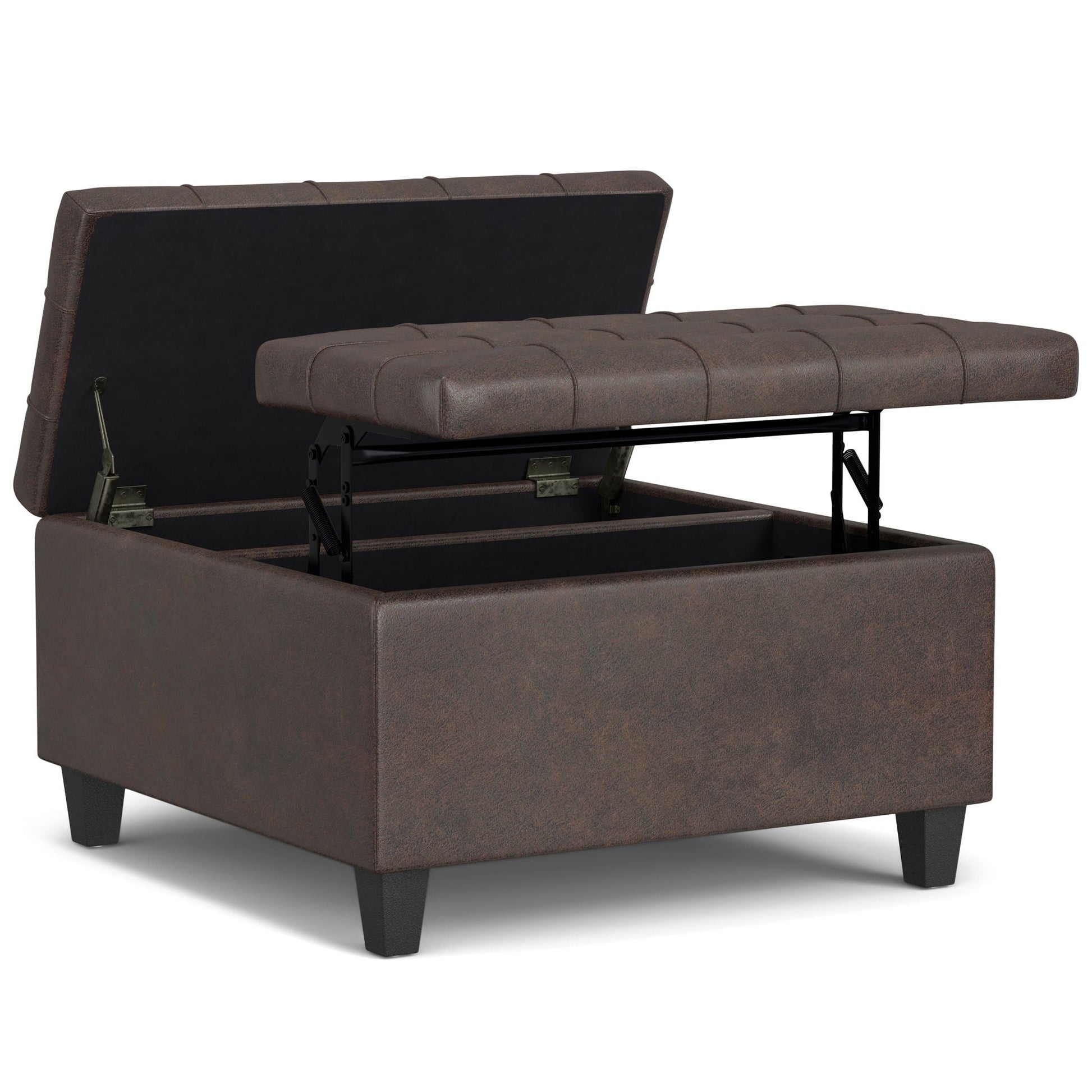 Harrison - Upholstered Coffee Table Storage Ottoman Simpli-Home