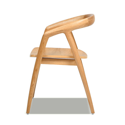 Simeon - Scandinavian Sculpted Dining Chair - Warm Natural Brown Jennifer Taylor Home