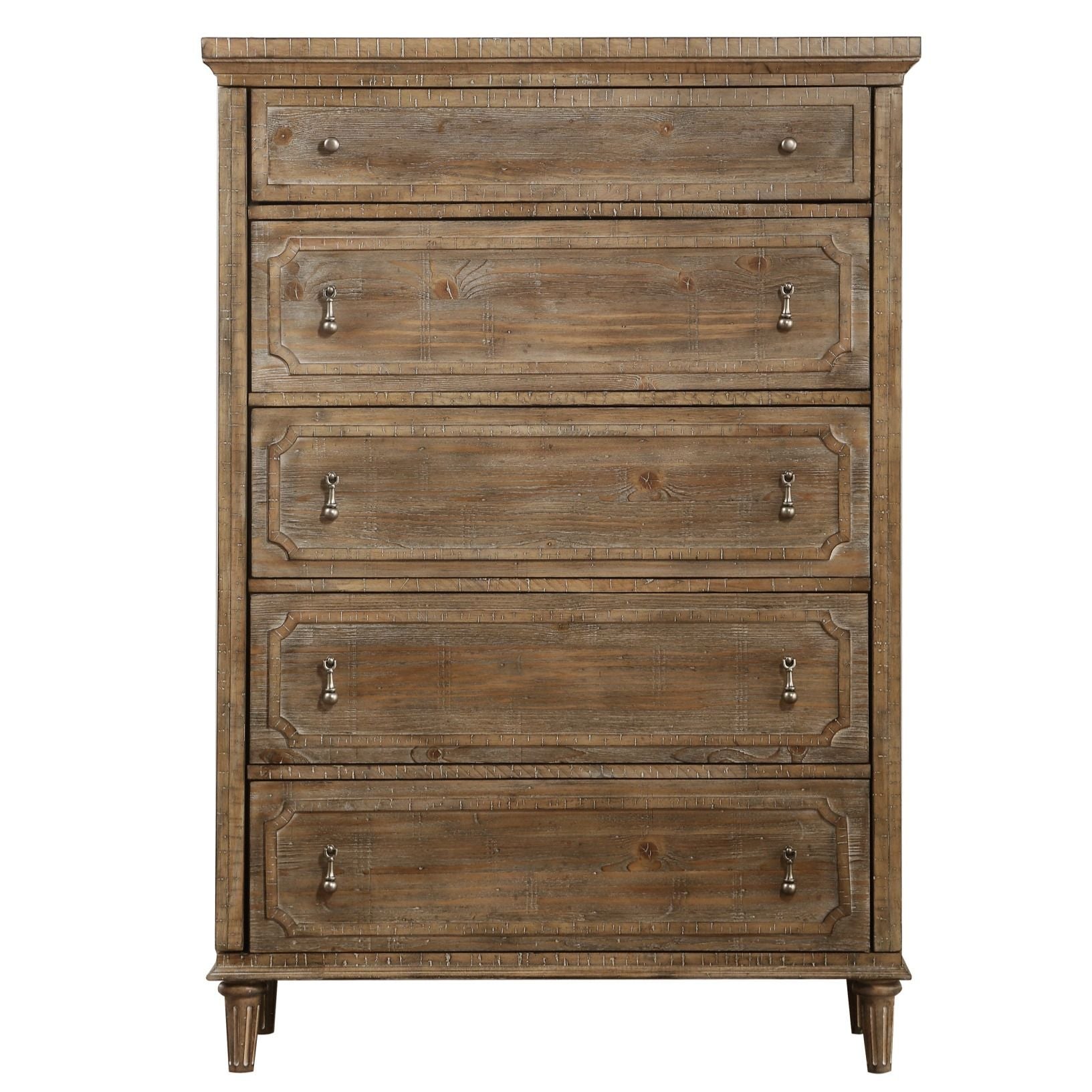 5 Drawer Chest With Construction - Taupe Home Essentials