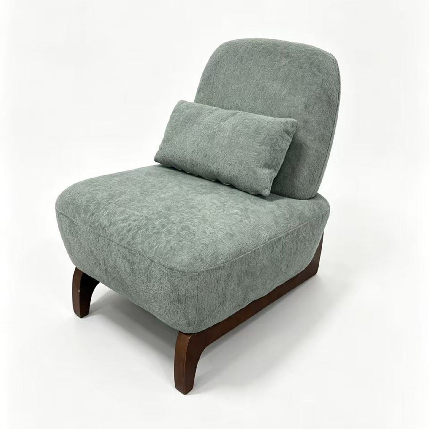 Curved Base Lazy Lounge Accent Chair - Blue / Brown Home Essentials