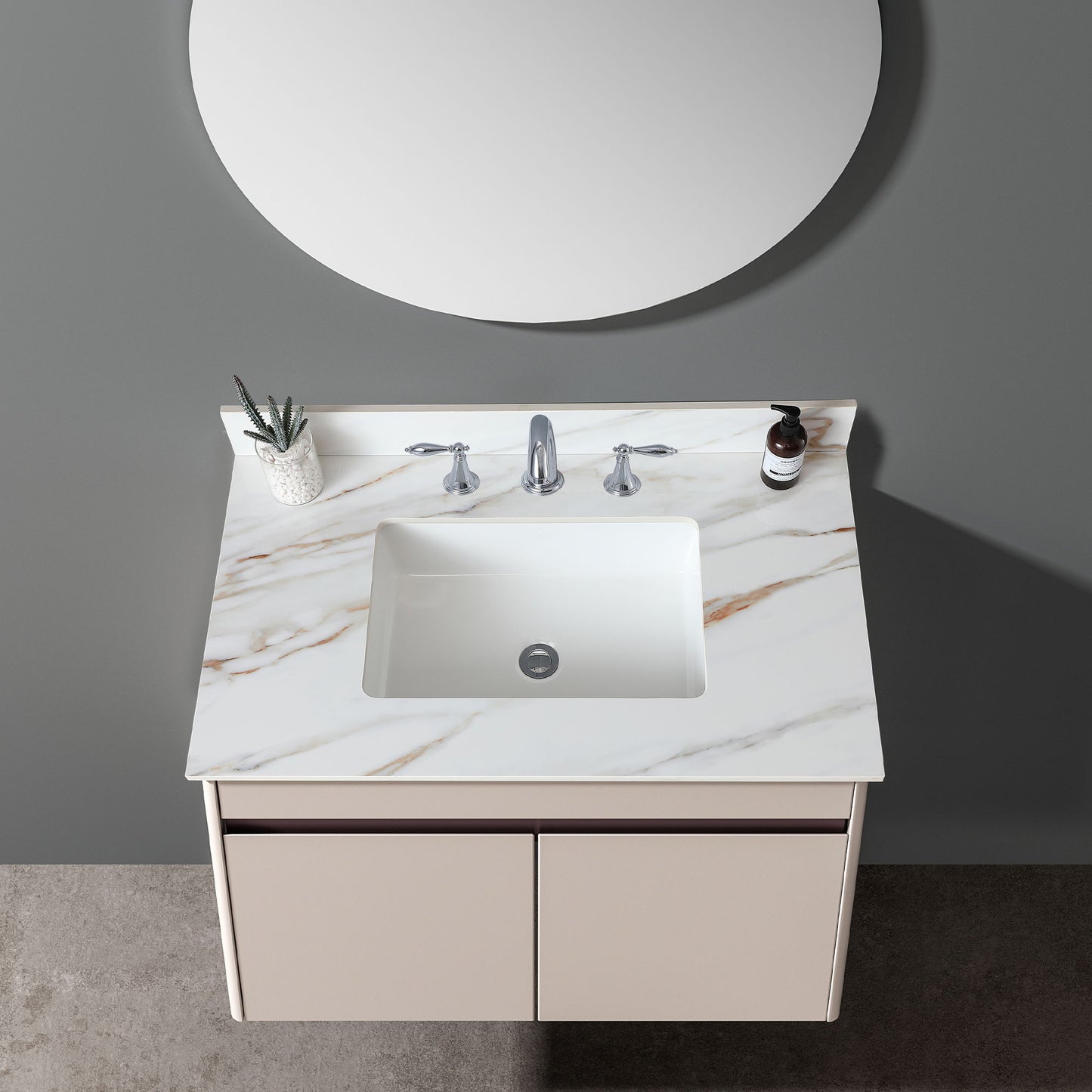 Vanity Top With Undermount Sink And Backsplash, Sintered Stone Daily Nest