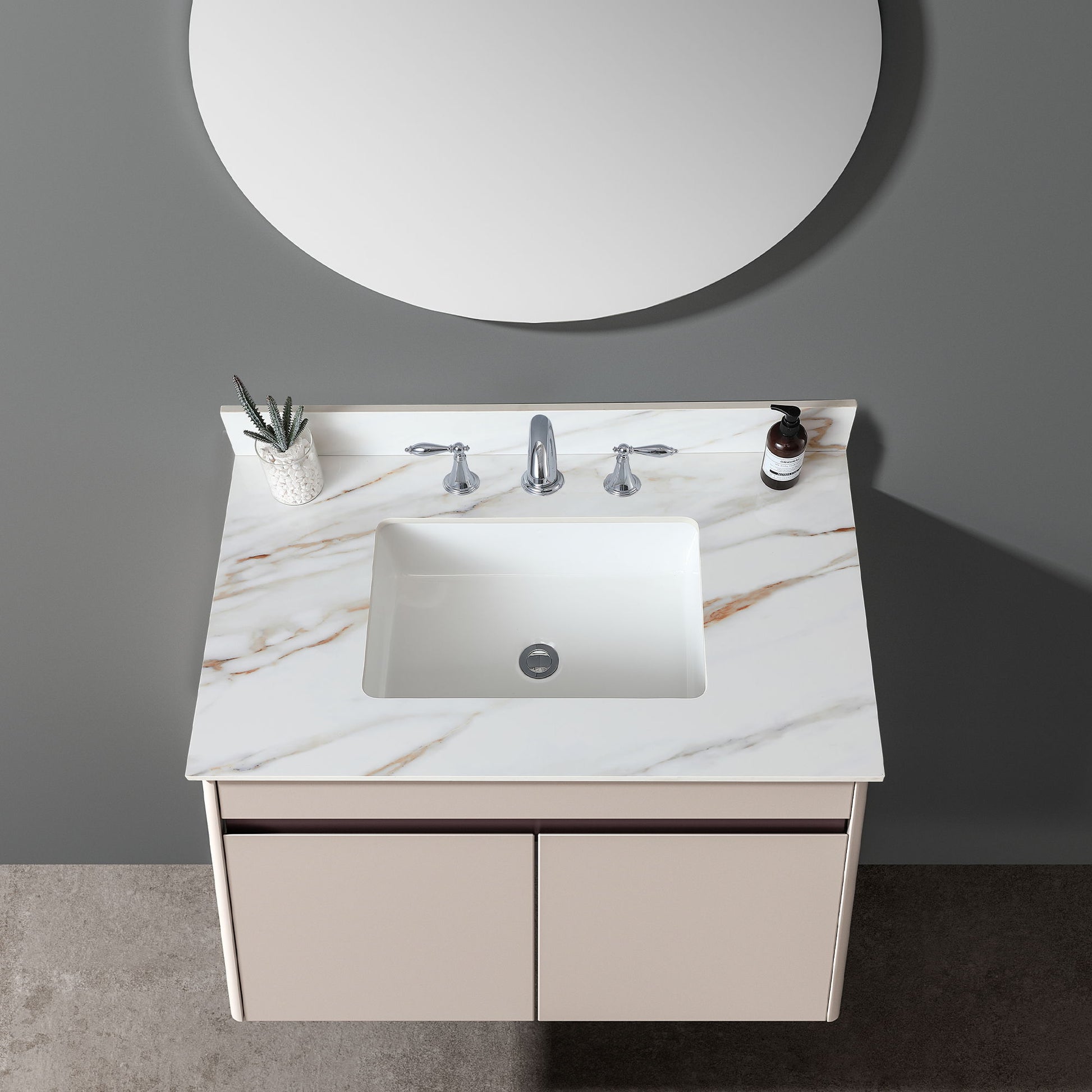 Vanity Top With Undermount Sink And Backsplash, Sintered Stone Daily Nest