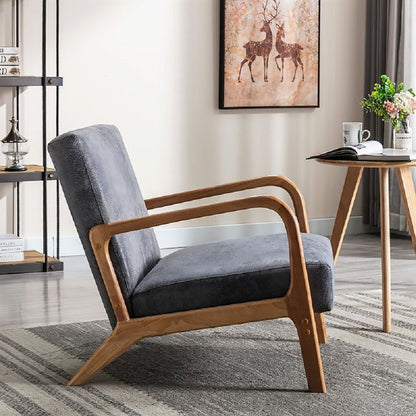 Classic Mid-Century Modern Accent Chairs, Open Framed Armchair With Cushioning US Pride