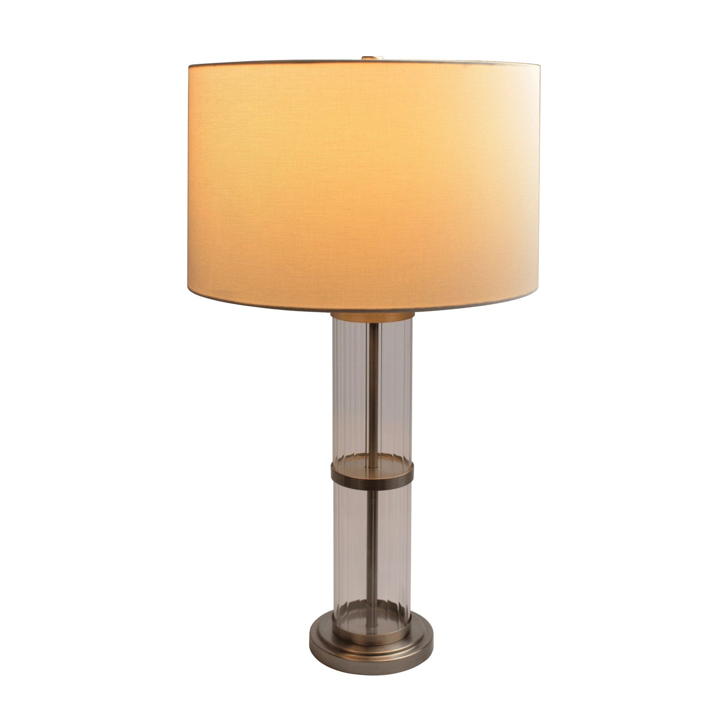 Echo - Table Lamp With On / Off Switch Clear Body Base - Clear / Silver / White Ashcroft Furniture