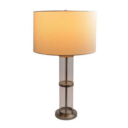 Echo - Table Lamp With On / Off Switch Clear Body Base - Clear / Silver / White Ashcroft Furniture