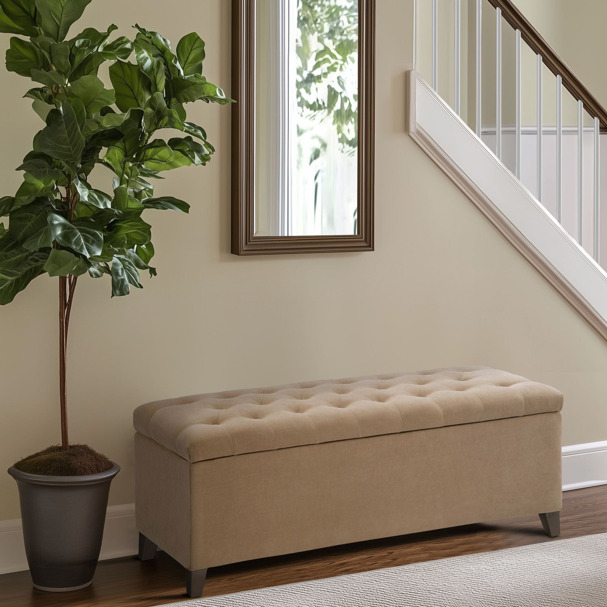 Shandra - Tufted Top Storage Bench - Sand Madison Park