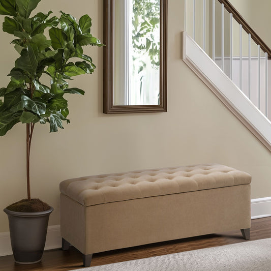 Shandra - Tufted Top Storage Bench - Sand Madison Park