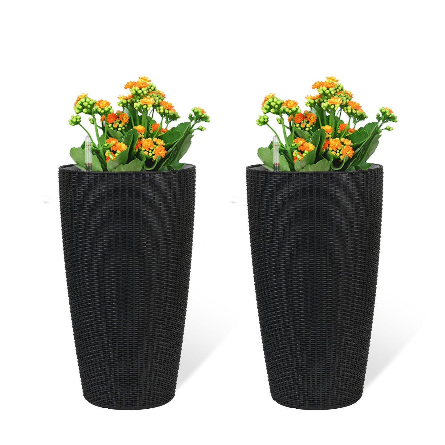 Tall Planters Set With Water Level Monitor And Auto Watering Daily Nest