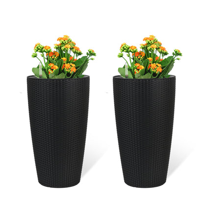 Tall Planters Set With Water Level Monitor And Auto Watering Daily Nest