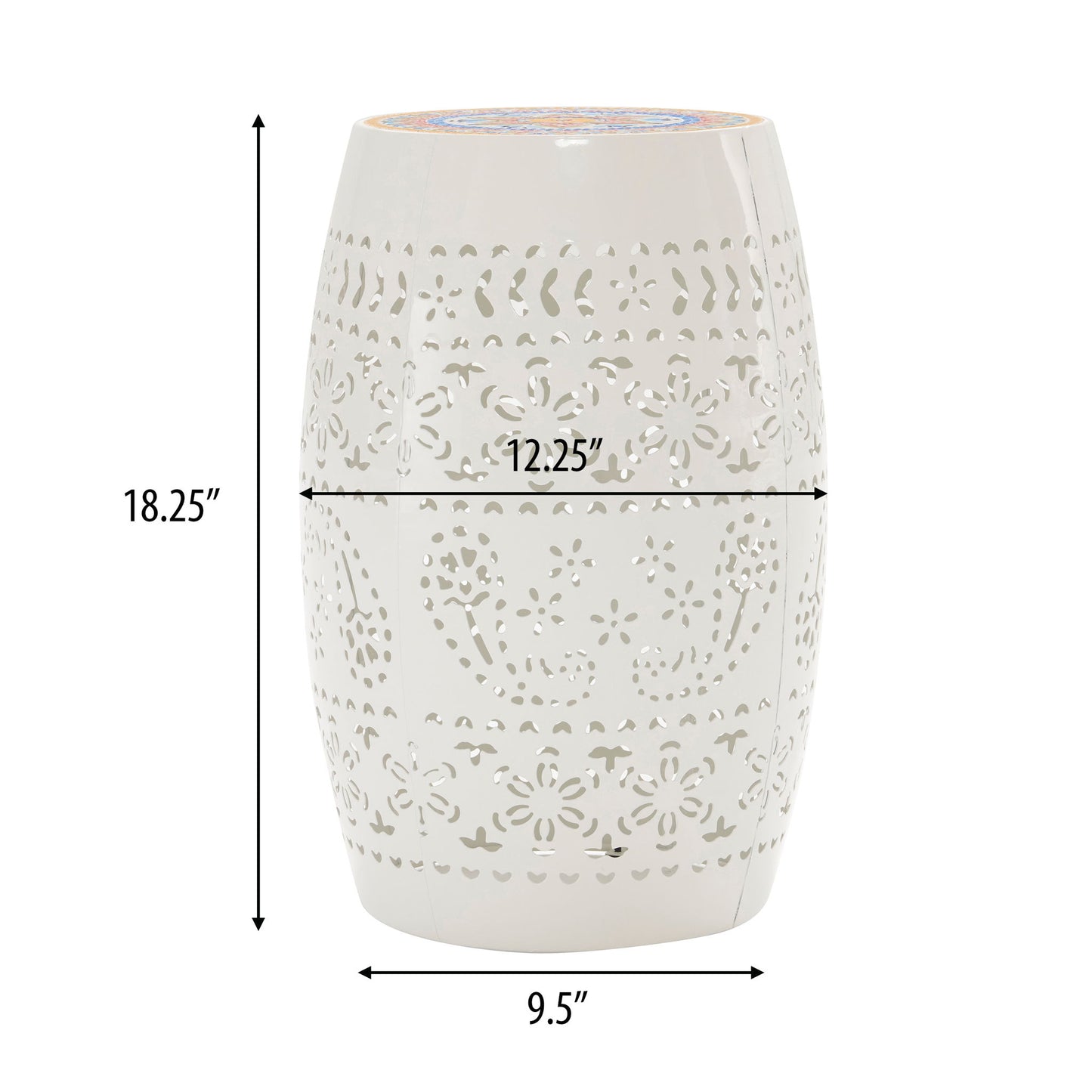 Ruby - Boho Mosaic Side Table With Ceramic Tile Top Noble House