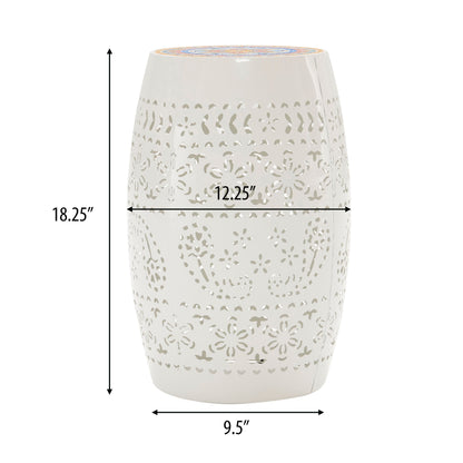 Ruby - Boho Mosaic Side Table With Ceramic Tile Top Noble House
