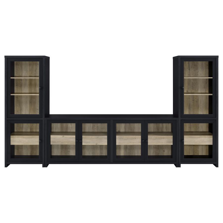 Denison - 3 Piece Entertainment Center 79" TV Stand - Black Coaster Fine Furniture