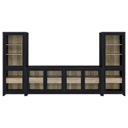 Denison - 3 Piece Entertainment Center 79" TV Stand - Black Coaster Fine Furniture