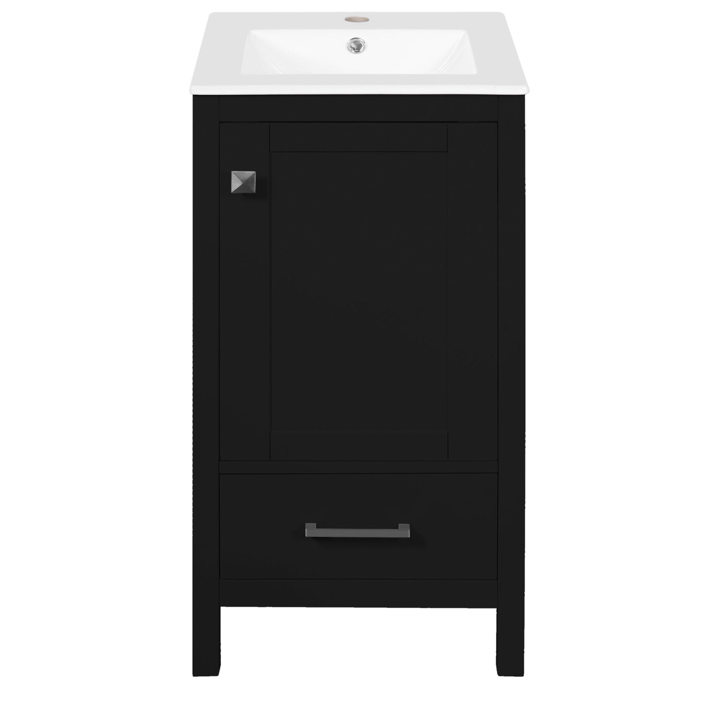 Bathroom Vanity With Ceramic Sink, Soft Close Drawers, Door Organizer, Divider Drawer, Adjustable Foot Pads Hearth and Haven
