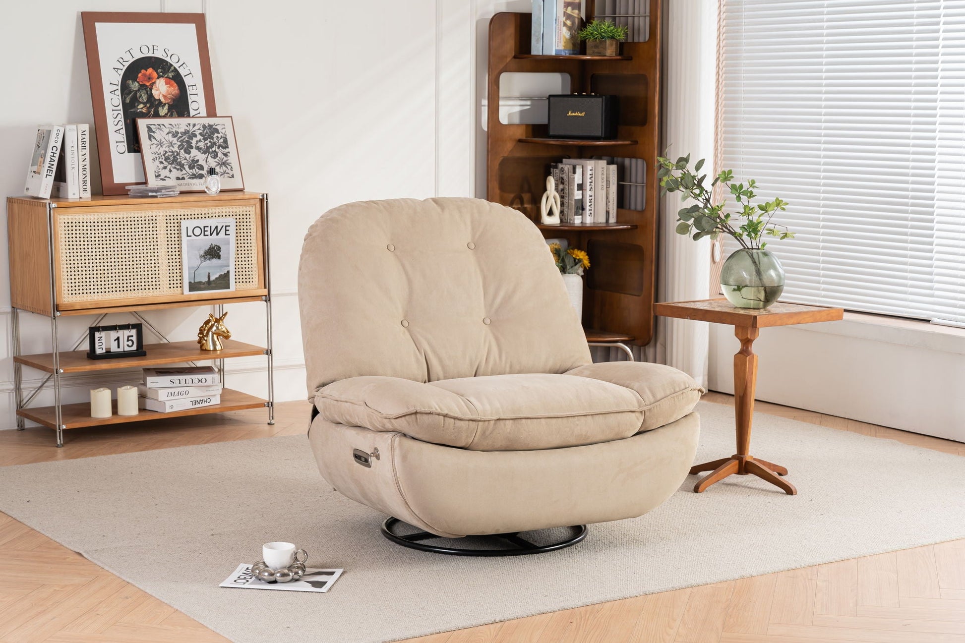Power Recliner Swivel Glider USB Charger With Bluetooth Music Player, Sleep, Working, Game And Leisure Home Essentials