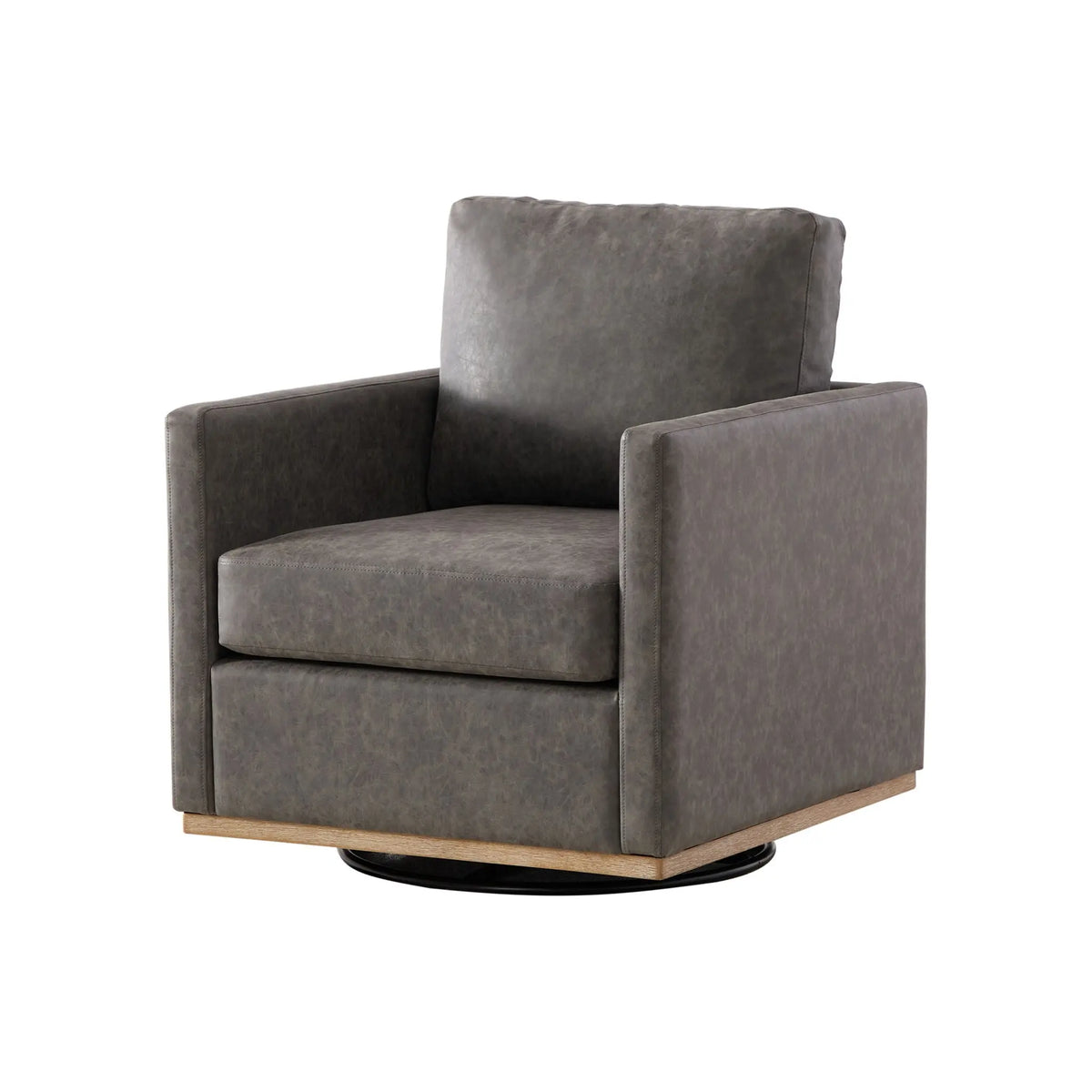 Modern Upholstered Square Swivel Accent Chair With 360 Degree Rotation Home Essentials