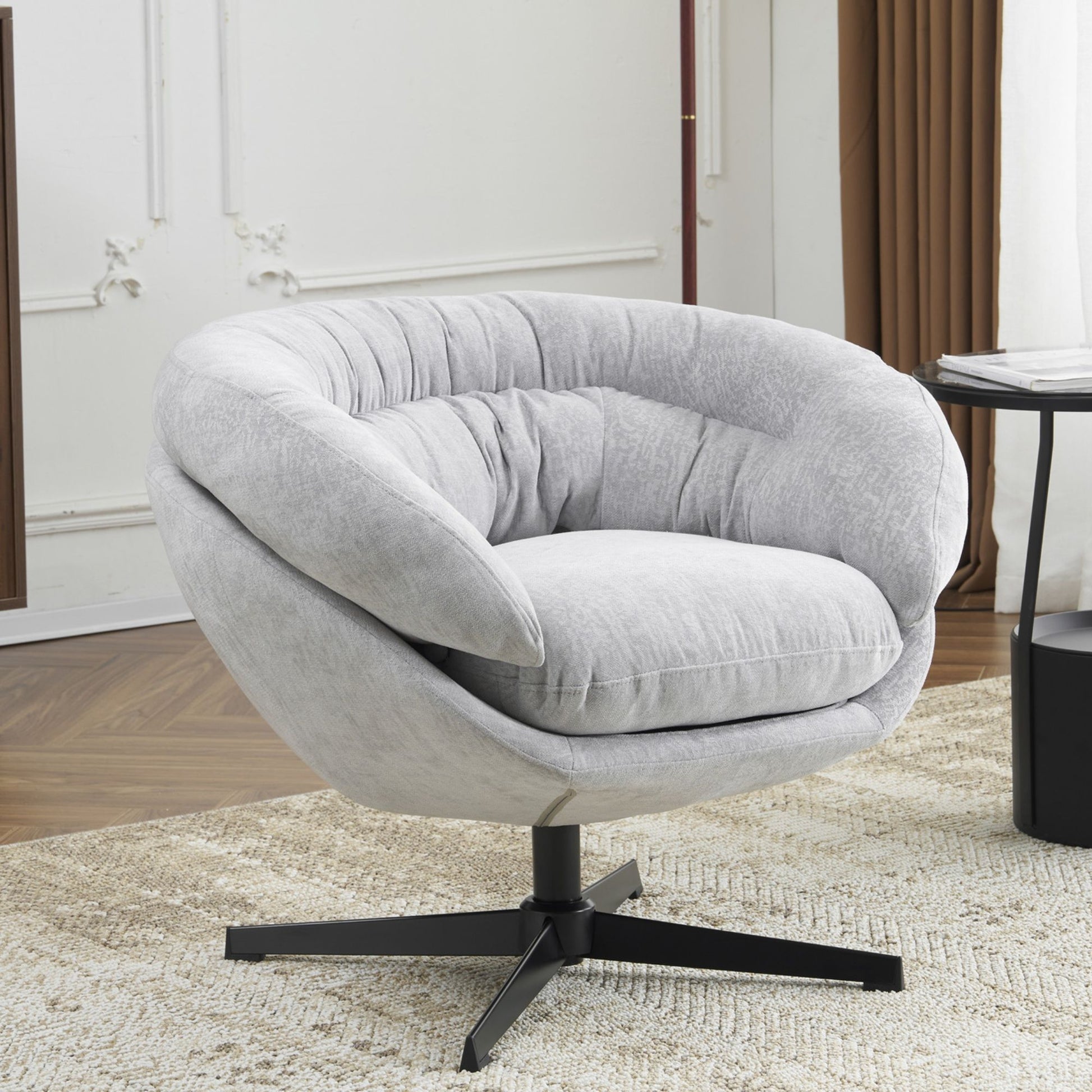 Modern Chenille Office Chair With 360 Degree Swivel Noble House