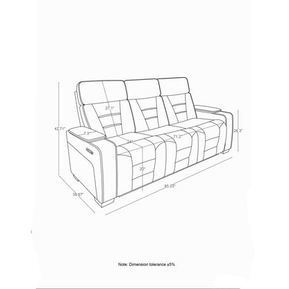 Austin - Reclining Sofa With Storage Arms - Gray Global Furniture USA