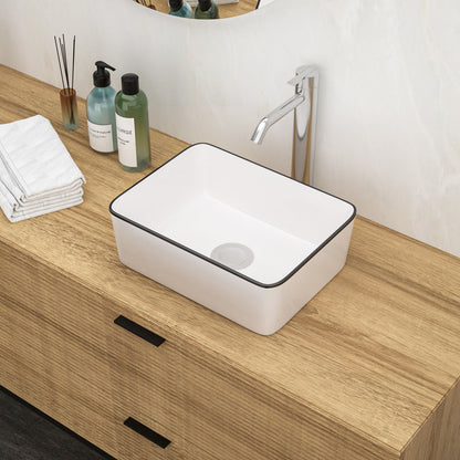 Modern European Style Ceramic Rectangular Vessel Bathroom Sink Daily Nest