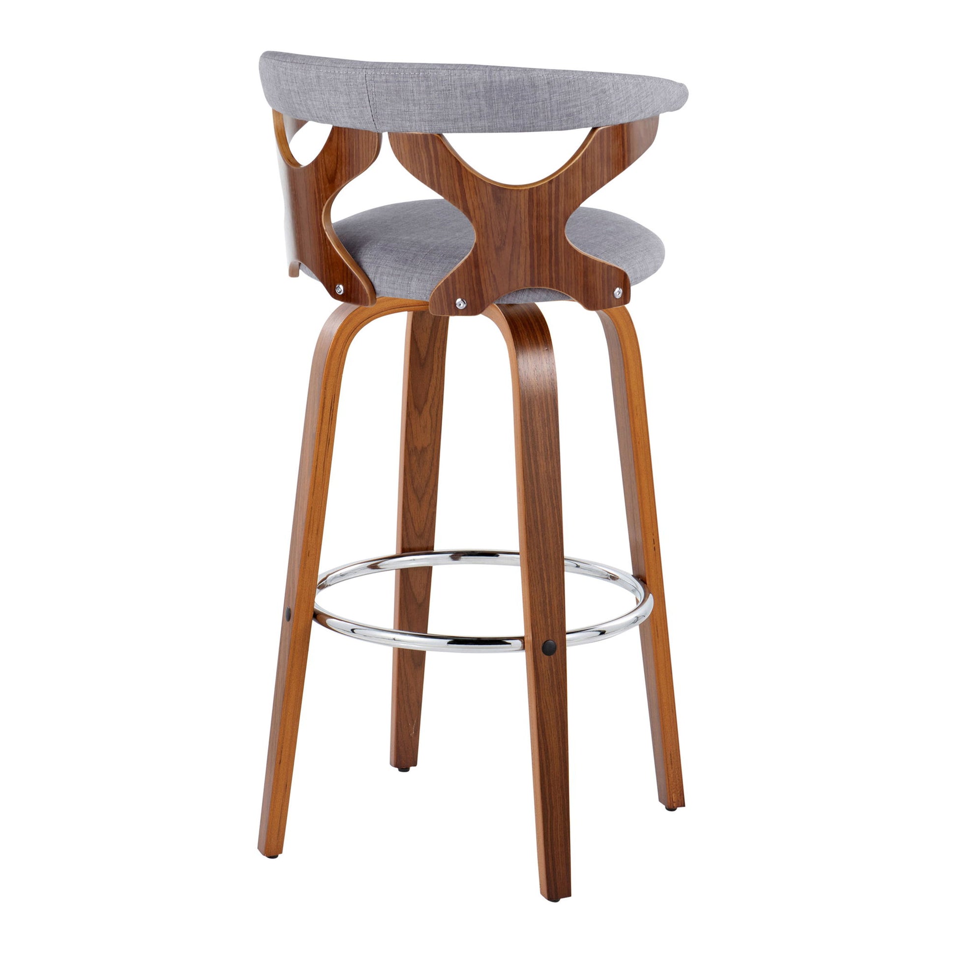 Gardenia - Mid Century Modern Fixed Height Barstool With Swivel With Round Footrest (Set of 2) Lumi Source