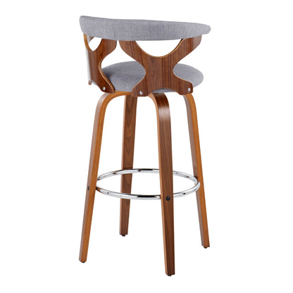 Gardenia - Mid Century Modern Fixed Height Barstool With Swivel With Round Footrest (Set of 2) Lumi Source