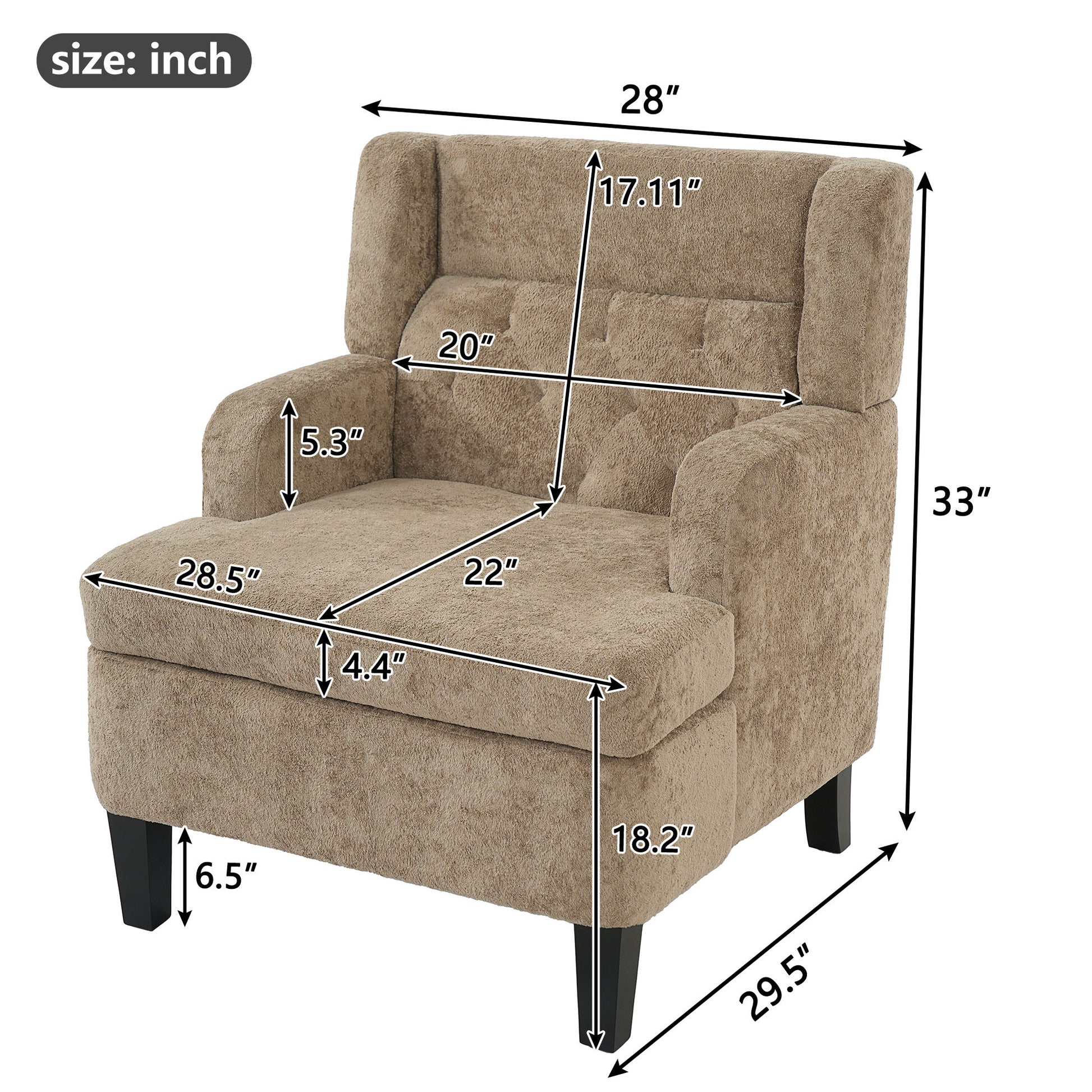 Modern Tufted Upholstered Accent Chair For Living Room Noble House