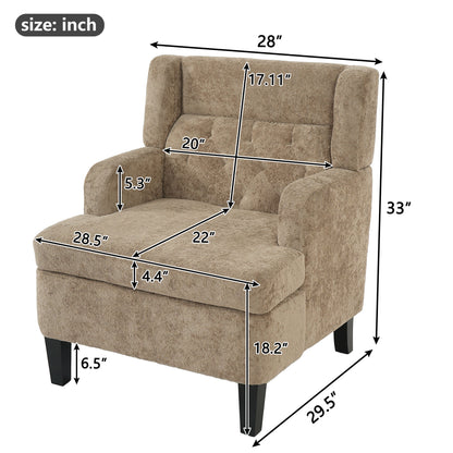 Modern Tufted Upholstered Accent Chair For Living Room Noble House
