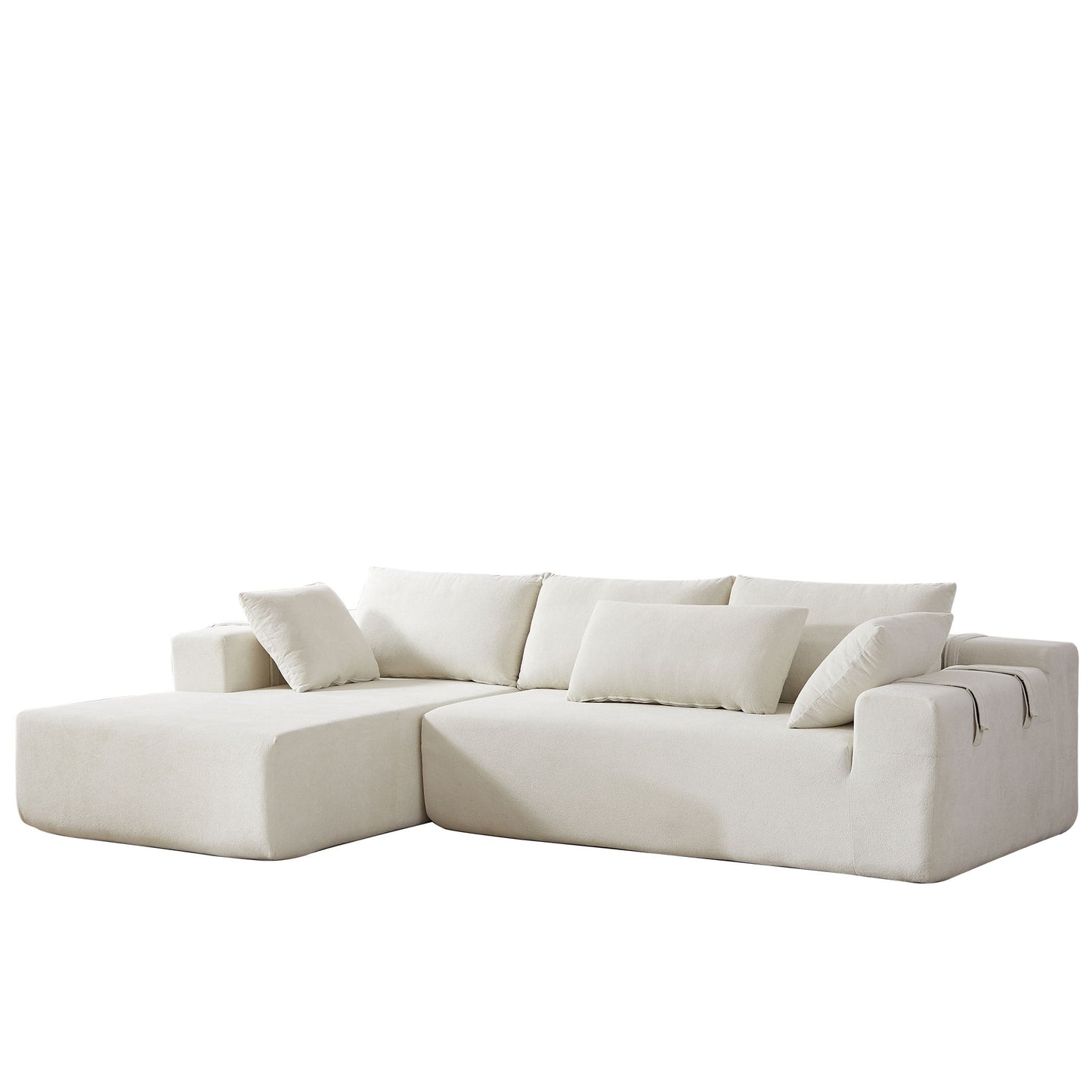 Modern Chenille Upholstered Sectional Sofa Couch Set With 6 Pillows,Free Combination Home Essentials