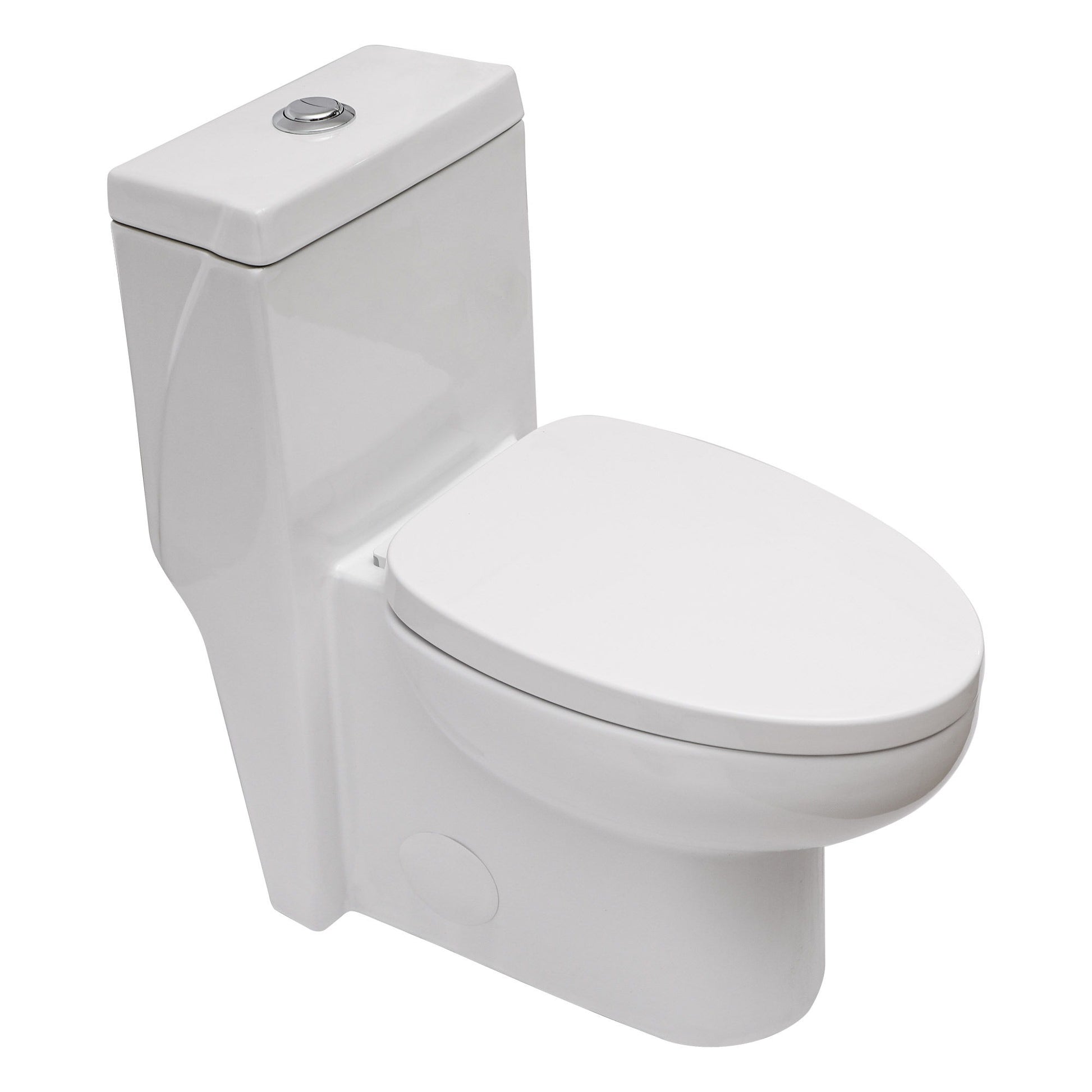 1 Piece Toilet With Dual Flush And Soft Closing Seat - White Daily Nest