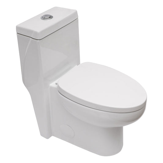 1 Piece Toilet With Dual Flush And Soft Closing Seat - White Daily Nest