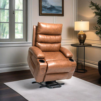 Large Size Electric Power Lift Recliner Chair Sofa With 8 Point Vibration Massage And Lumbar Heat Home Essentials