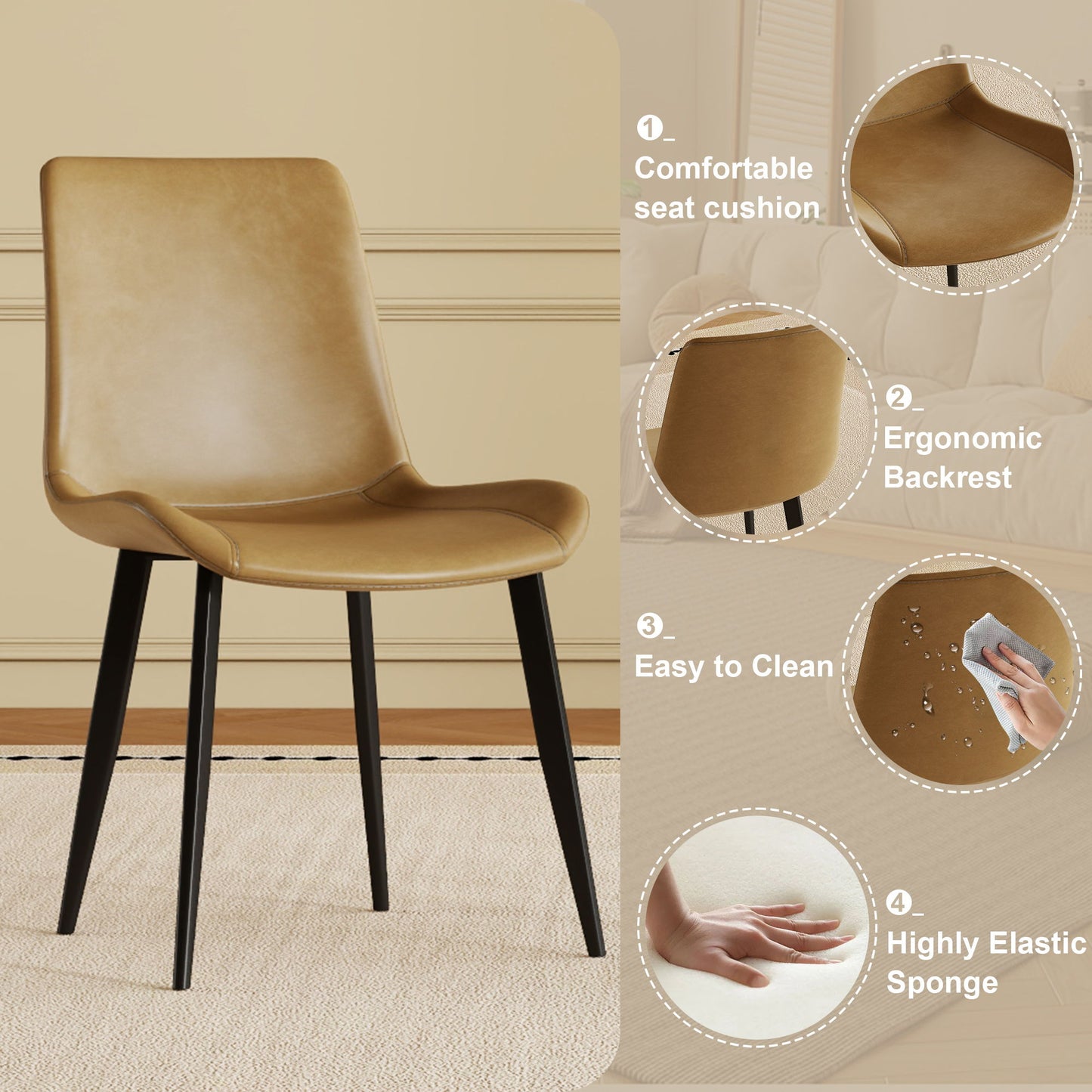 Modern Dining Chair With Carbon Steel Legs Home Essentials