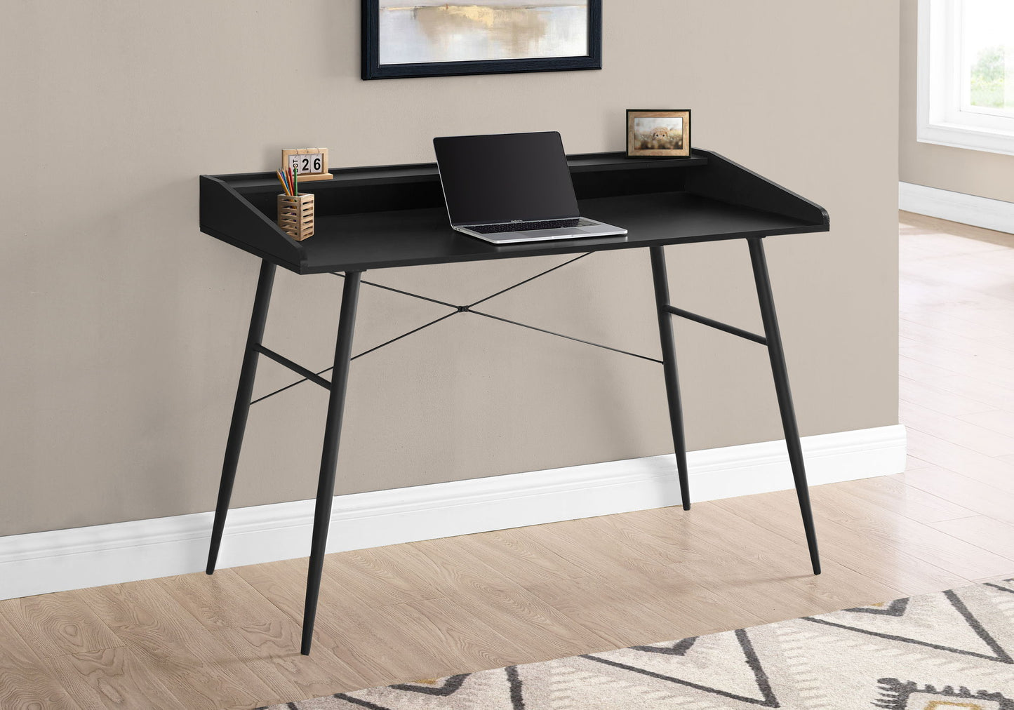Computer Desk For Home Office, Sturdy Construction, Storage Shelves 8th Street