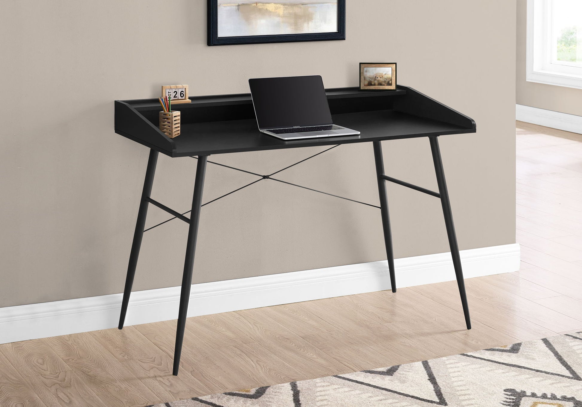 Computer Desk For Home Office, Sturdy Construction, Storage Shelves 8th Street