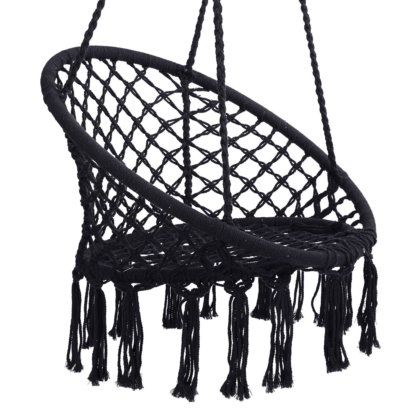 Macrame Hanging Hammock Chair, Cotton Rope Swing For Indoor And Outdoor Use Home Essentials