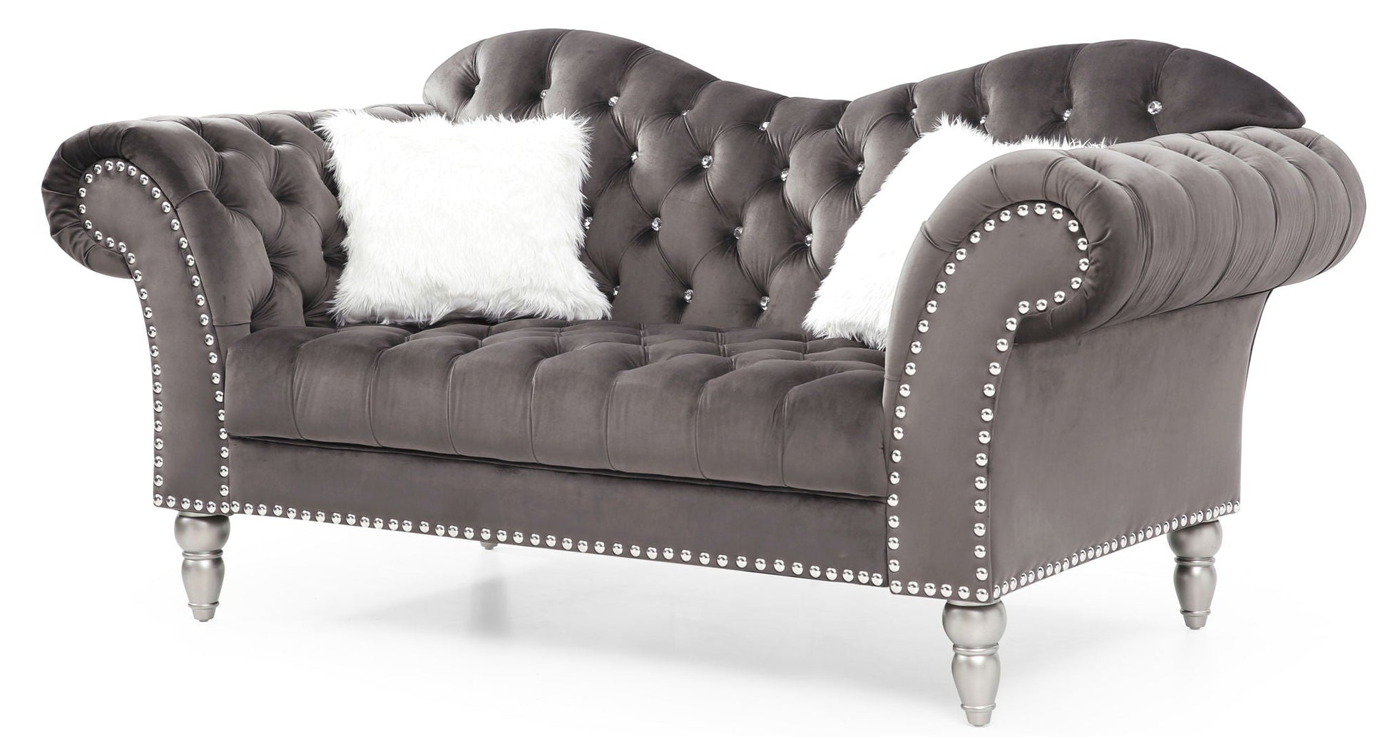 Elegant Round Arm Loveseat Glory Furniture
