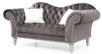 Elegant Round Arm Loveseat Glory Furniture