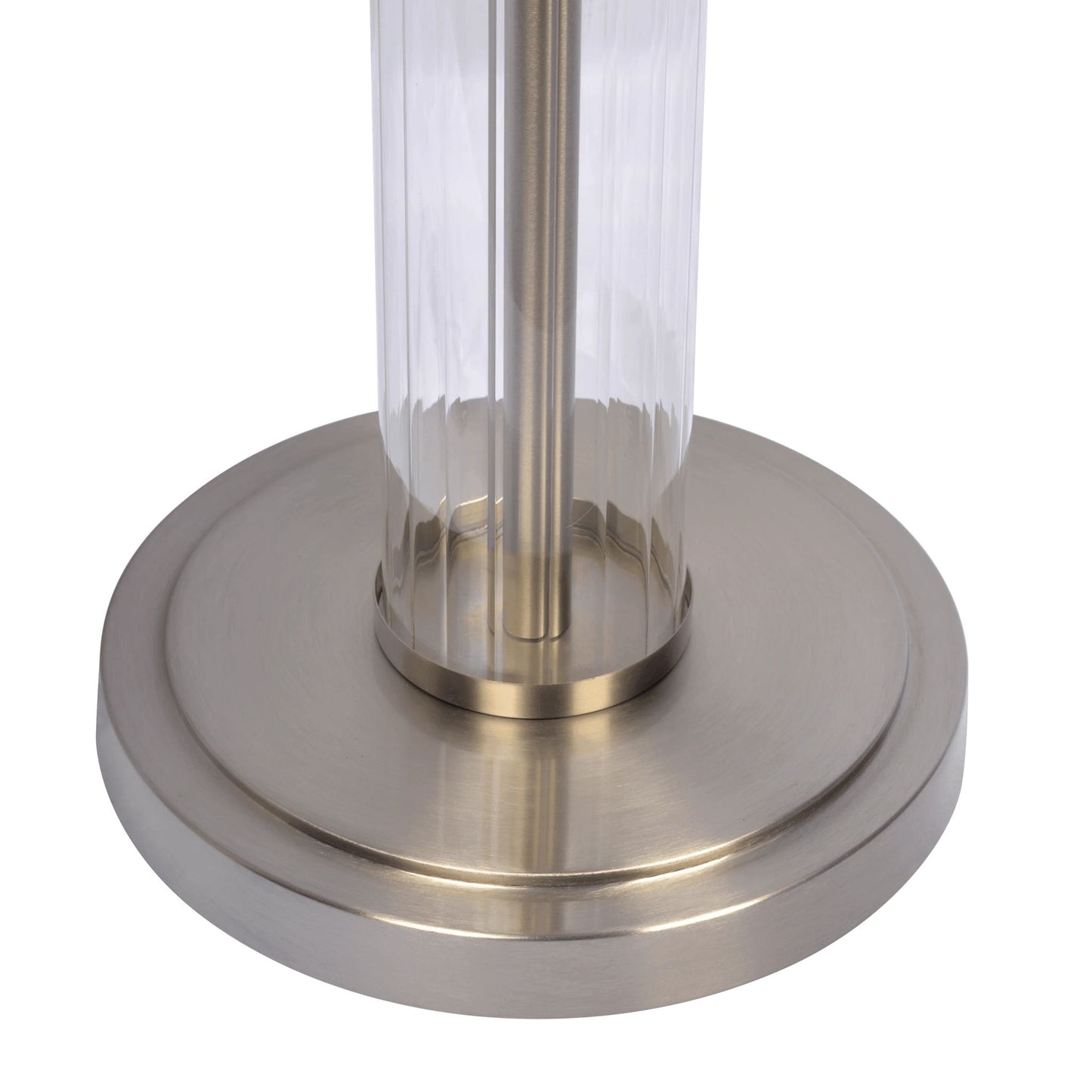 Echo - Table Lamp With On / Off Switch Clear Body Base - Clear / Silver / White Ashcroft Furniture