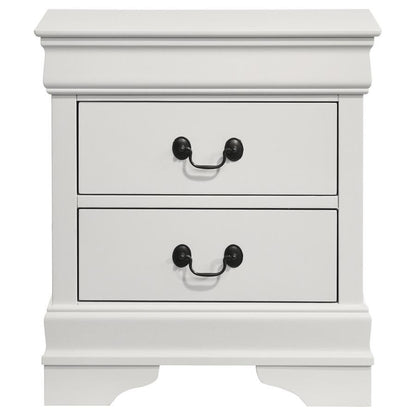 Louis Philippe - 2-Drawer Nightstand Bedside Table - White Coaster Fine Furniture