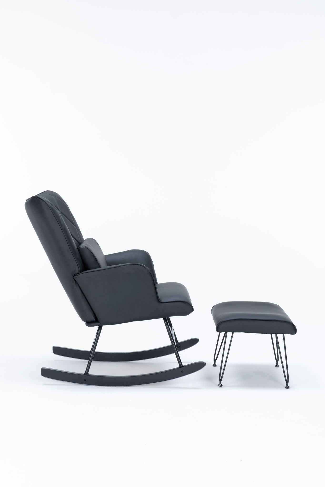 Rocking Accent Chair With Lumbar Pillow And Ottoman Home Essentials