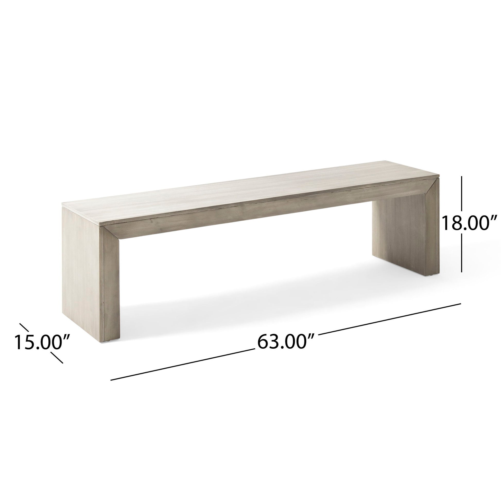 Acacia Wood Dining Bench, Farmhouse Style Noble House