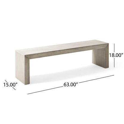 Acacia Wood Dining Bench, Farmhouse Style Noble House