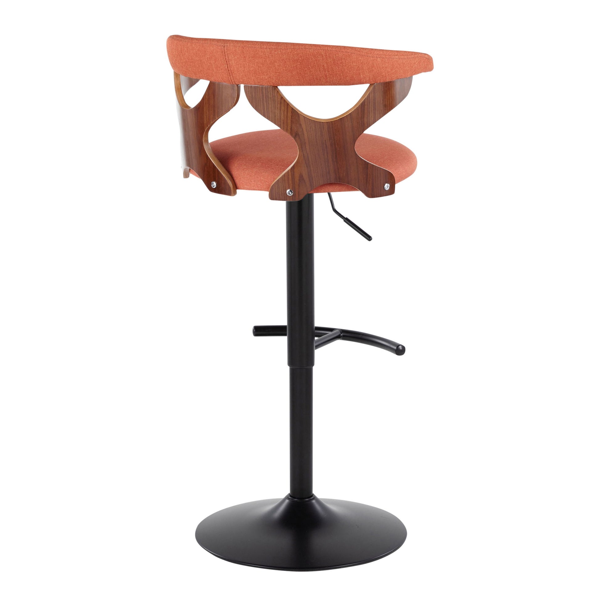 Gardenia - Contemporary Adjustable Barstool With Swivel With Rounded T Footrest (Set of 2) Lumi Source