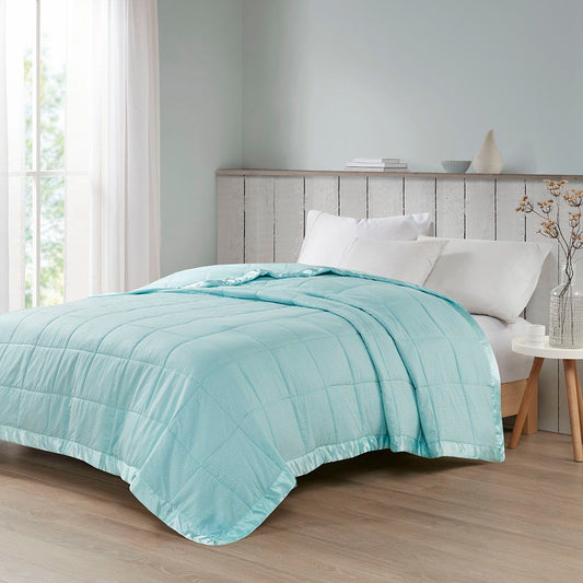 Cambria - King Premium Oversized Hypoallergenic Down Alternative Blanket With 3M Moisture Treatment - Aqua