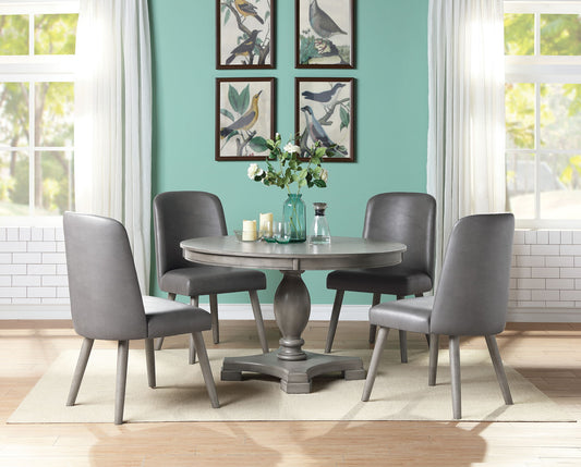 Waylon - 5 Pieces Dining Room Set - Gray / Oak Acme