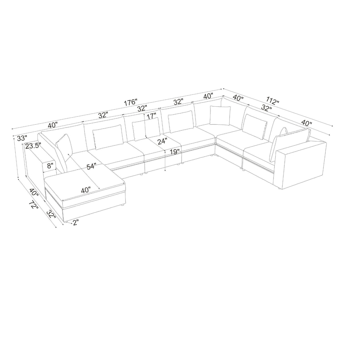Upholstered Modular Sectional & Custom Configuration Home Essentials