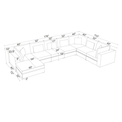 Upholstered Modular Sectional & Custom Configuration Home Essentials