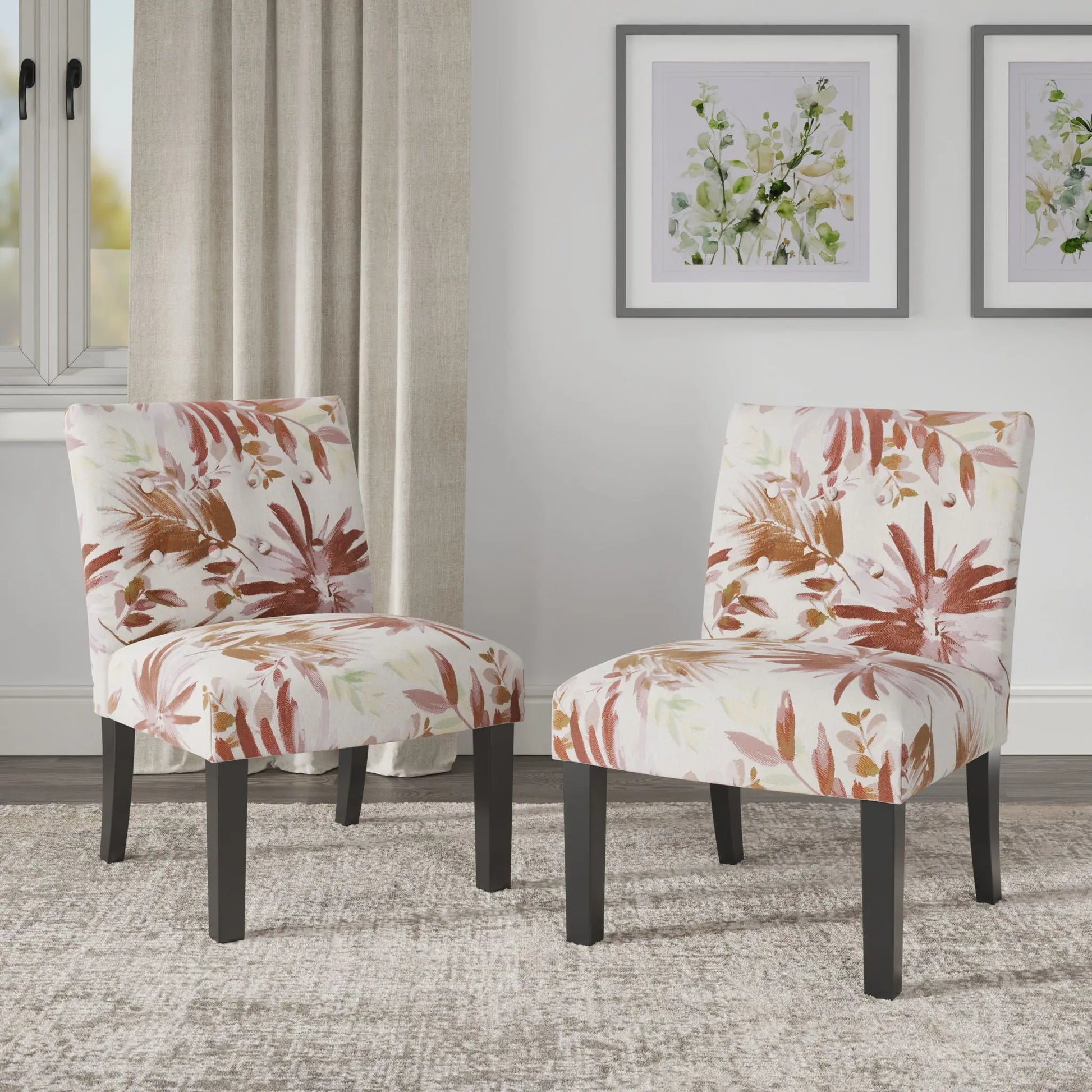 Verma - Floral Accent Chair Emerald Home
