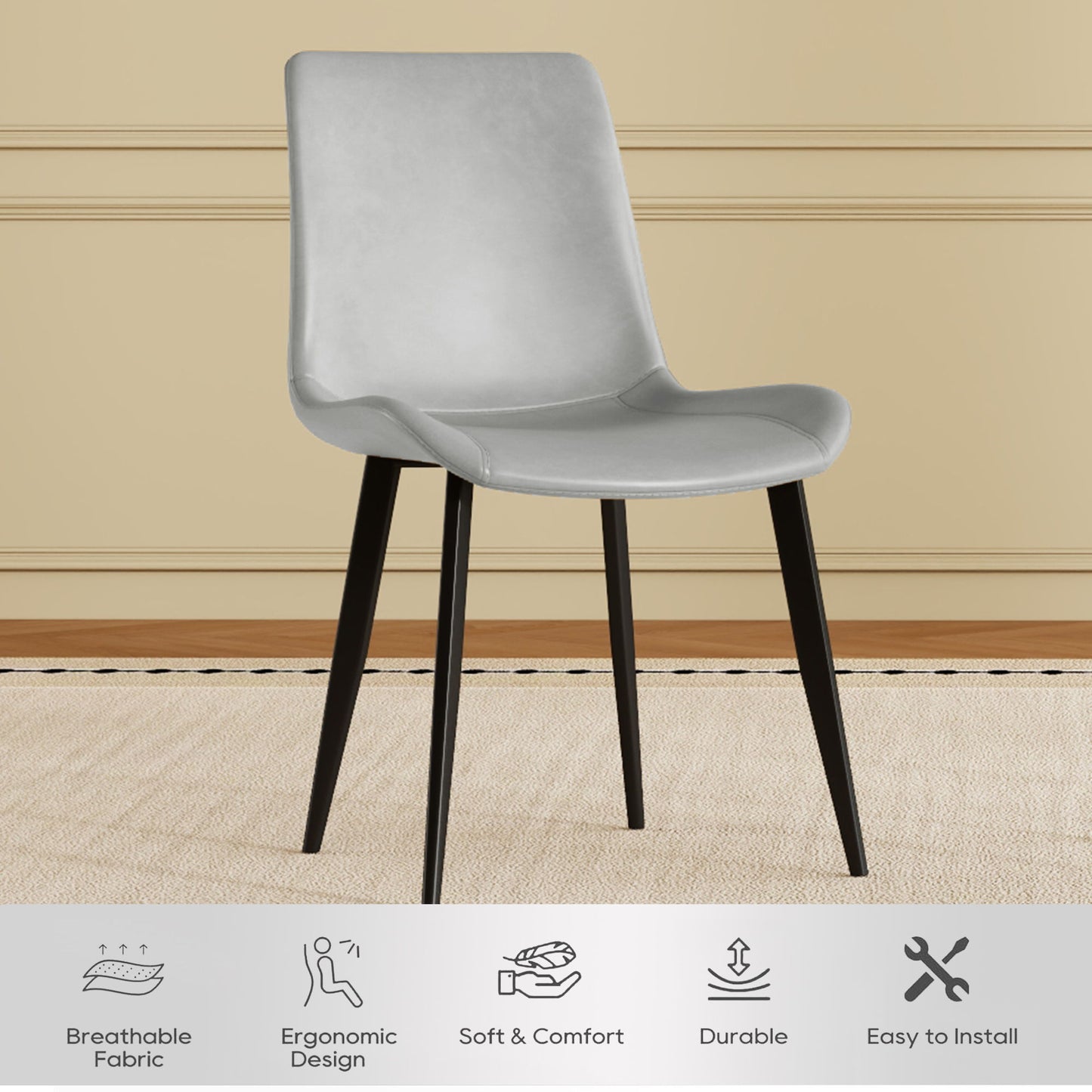 Modern Dining Chair With Carbon Steel Legs Home Essentials