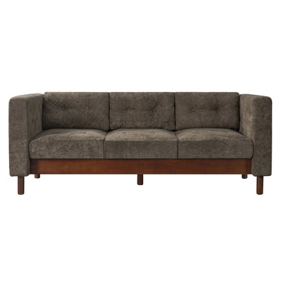 3 Seater Sofa With Square Arms, Tufted Pillow Back For Living Room Noble House